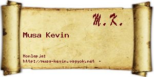 Musa Kevin névjegykártya